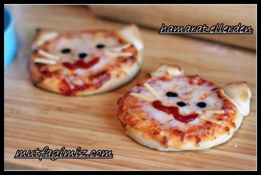 kedi görünümlü minik pizza